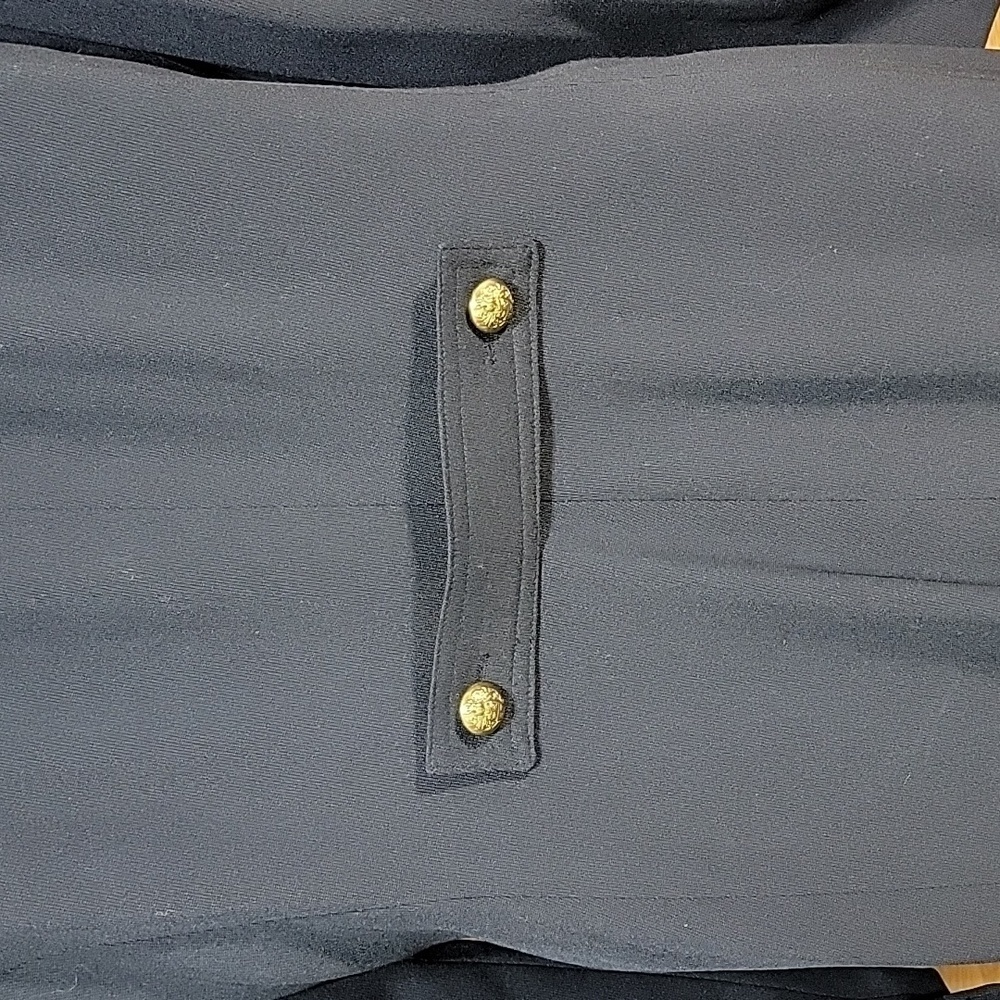 Vintage Bloomie’s Dana Buchman Fine Wool Navy Duster Jacket w/Gold Buttons - Picture 5 of 8